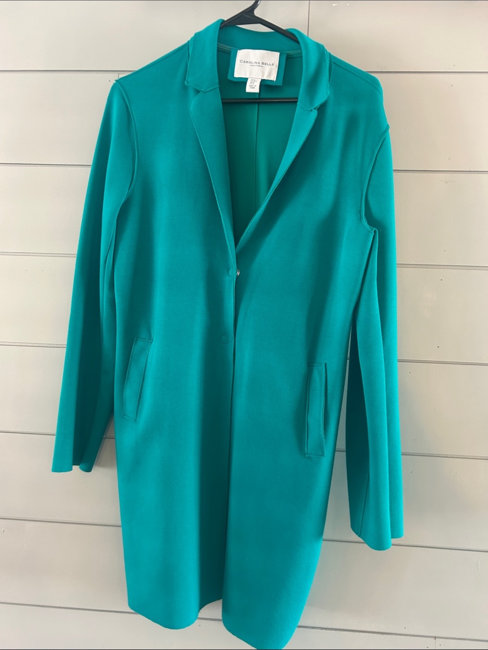 Carolina Belle Teal Open-Front Trench Coat